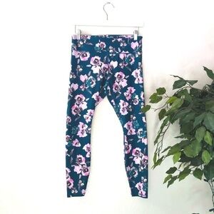 Fabletics Teal Floral Leggings